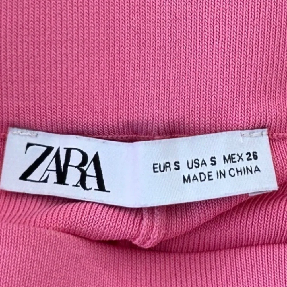 Zara Girls Pink Knit Wide Leg Pants Elastic Waist Side Slit Size S